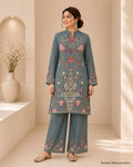 Zara-e-Sabz — Royal Teal Embroidered Kurta Set