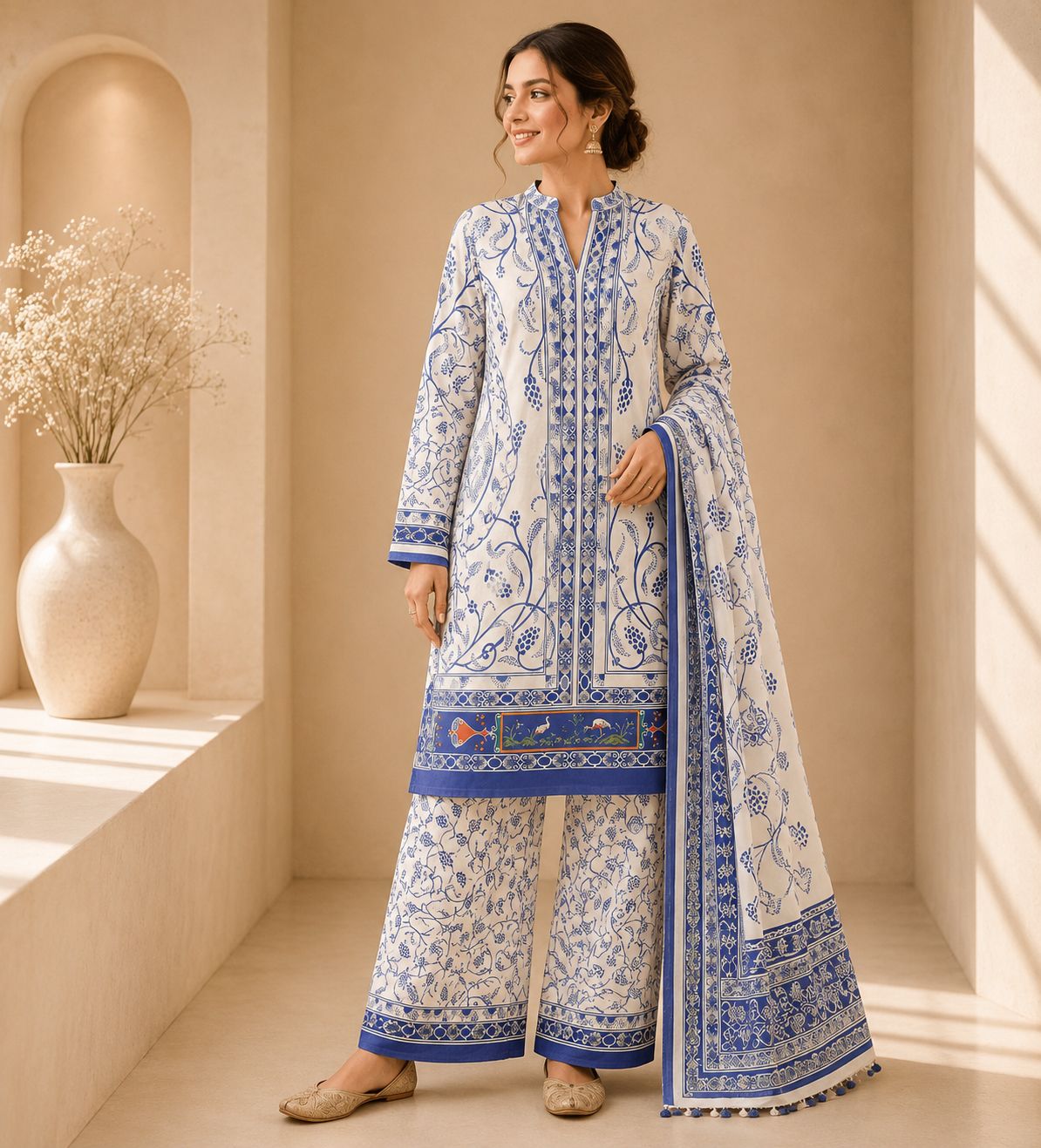Zaitoon Riwaz — Earthy Olive Heritage Kurta Set